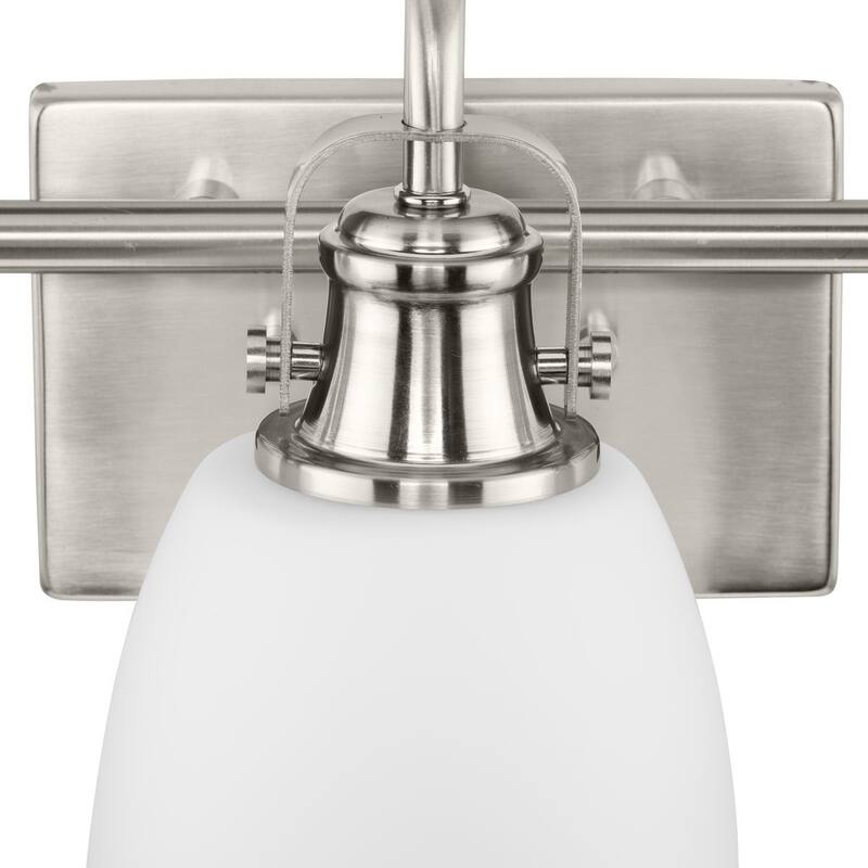 Preston Collection Three-Light Brushed Nickel Coastal Bath and Vanity Light - 22.12 in x 7.37 in x 9 in