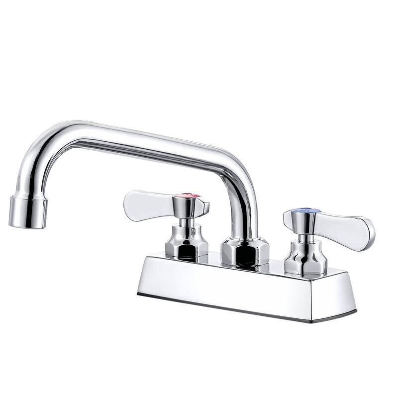 WOWOW Double Handle Commercial Standard Kitchen Faucet - 8 inch Spout