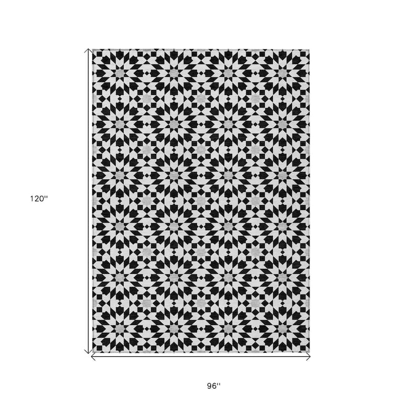 HomeRoots Floral Medallion Transitional Rectangle Outdoor Rug