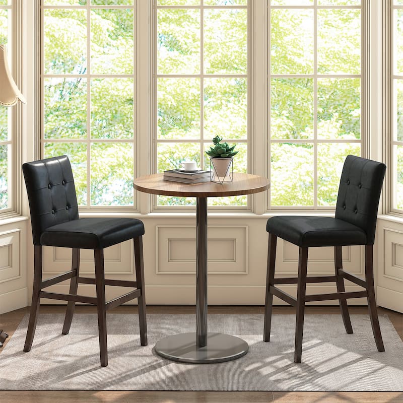 Gymax Set of 4 Bar Stools 25inch Counter Height Barstool Pub Chair