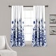 preview thumbnail 25 of 26, The Curated Nomad Luminet Flora Room Darkening Window Curtain Panel Pair 52x63 - Navy
