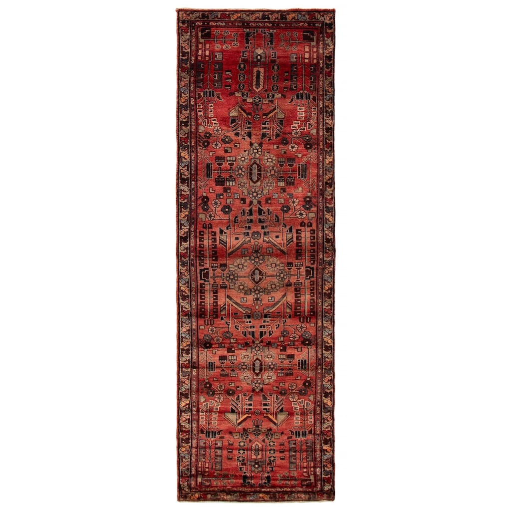 ECARPETGALLERY Hand-knotted Andelz Red Wool Rug - 3'3 x 10'0