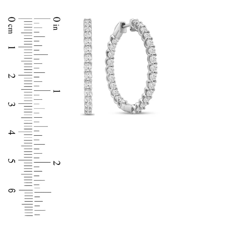 Lab Grown 4ct TDW Diamond Inside Out Hoop Earrings in 14k Gold for Women