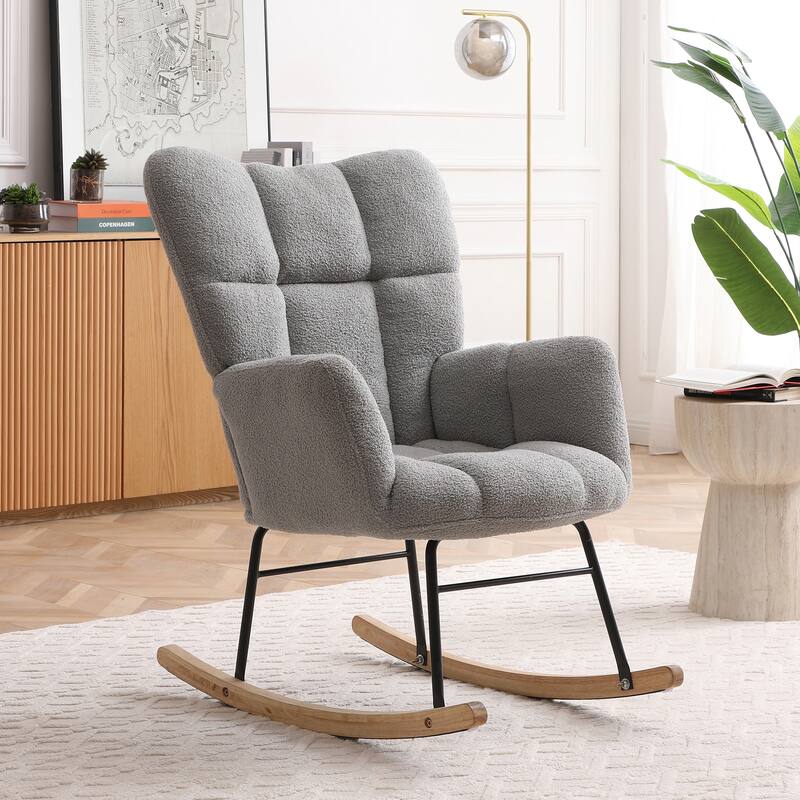 Rocking Chair with Padded Seat & High Back