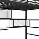 preview thumbnail 14 of 21, Metal Loft Bed with 2 Shelves, a desk and a Hanging Clothes Rack