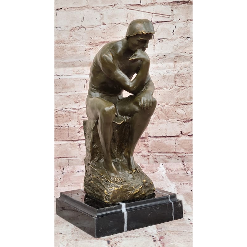 The Thinker Bronze Statue – Rodin Inspired Sculpture On Marble Base
