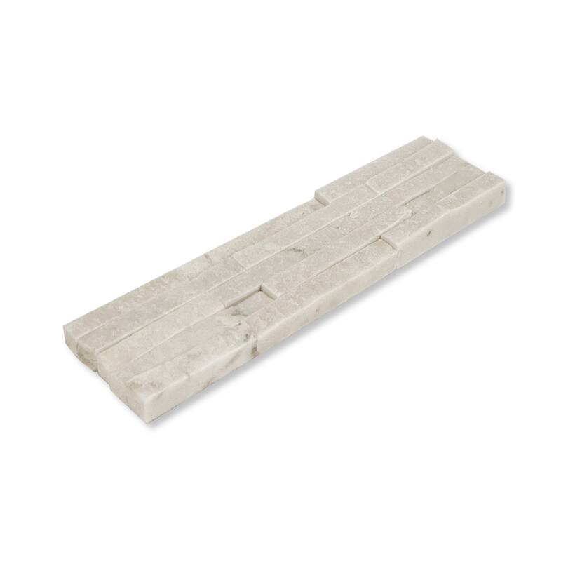 Slender Strip 3 in. x 12 in. Panel and 3 in. x 12 in. Corner Marble Wall Tile