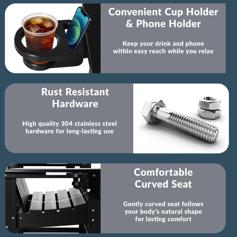 Hanniford Poly Adirondack 49 Inch Bench