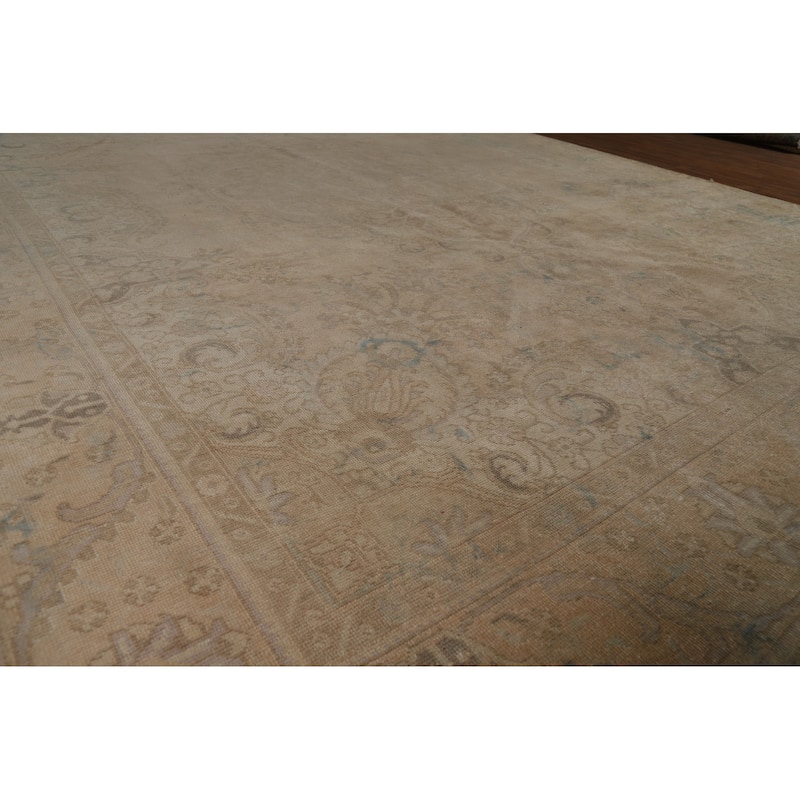 Traditional Tabriz Persian Vintage Area Rug Hand-Knotted Wool Carpet - 9'7" x 12'8"