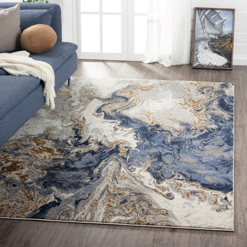 Luxe Weavers Marble Abstract Area Rug, Non-Shedding Carpet