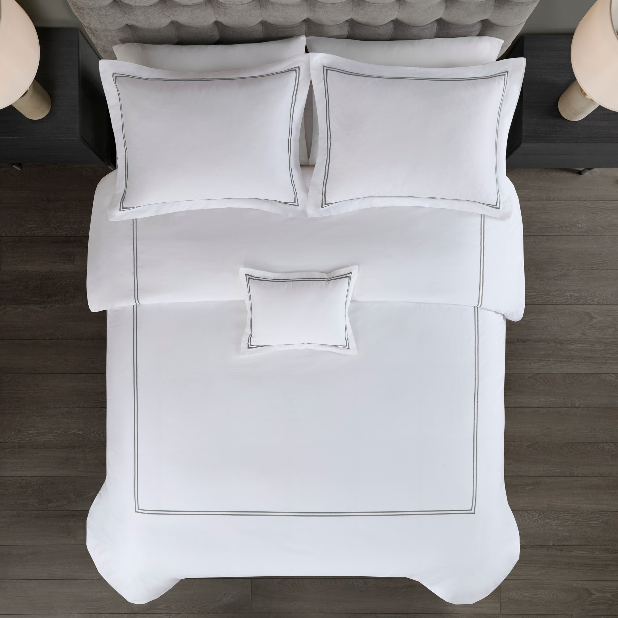 Madison Park Signature 500 Thread Count Luxury Collection 100% Cotton Sateen Embroidered Duvet Cover Set