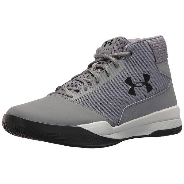 Shop Under Armour Men S Jet Mid Basketball Shoe Black Steel White