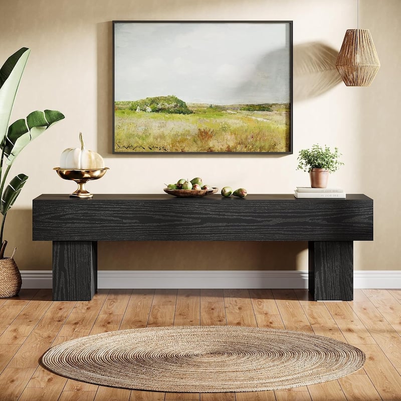 63 Inches TV Stand, Farmhouse Entertainment Center