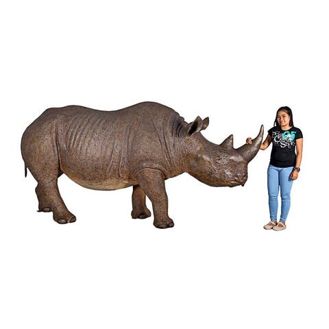 Life Sized Black Rhinoceros Statue Frt-Nr