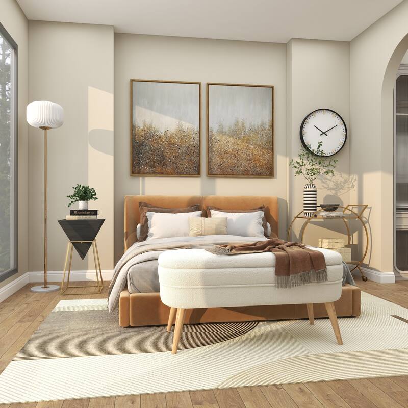 Metal Room Floor Lamp with Round Ribbed Shade - White - CosmoLiving by Cosmopolitan