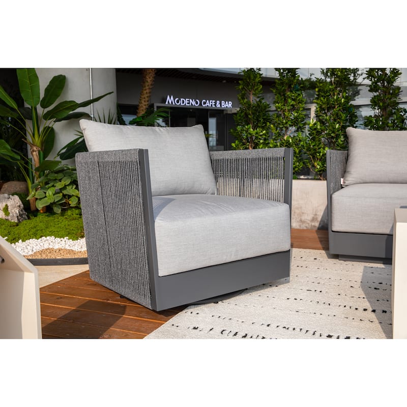 Elementi Capri Outdoor Aluminum Swivel Chair with Sunbrella® Cushions