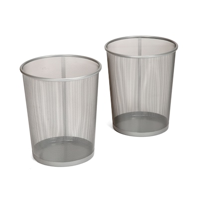 Seville Classics 6 Gal. Round Mesh Trash Can Recycling Bin (2-Pack)