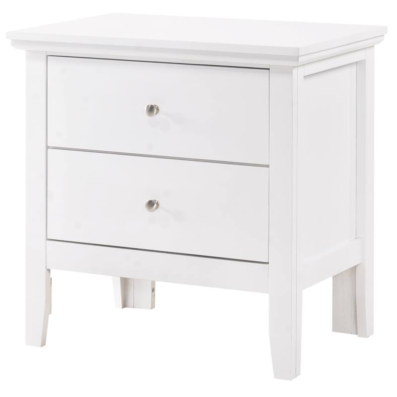 2-Drawer Wooden Nightstand - 24" - White