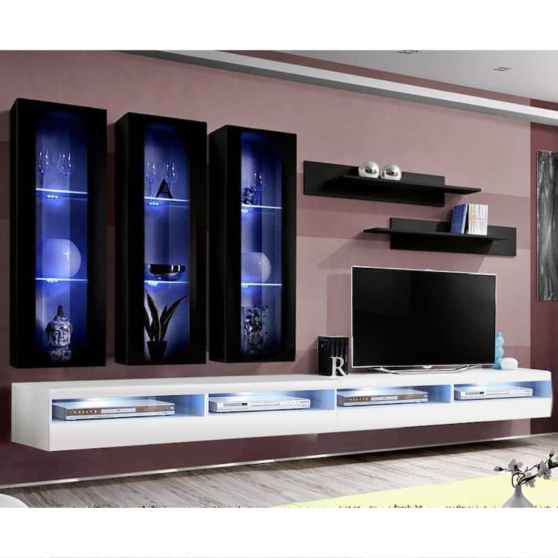 Fly E3 35TV Wall Mounted Floating Modern Entertainment Center