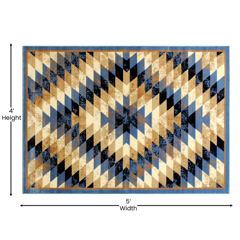 Southwestern Style Diamond Patterned Indoor Area Rug