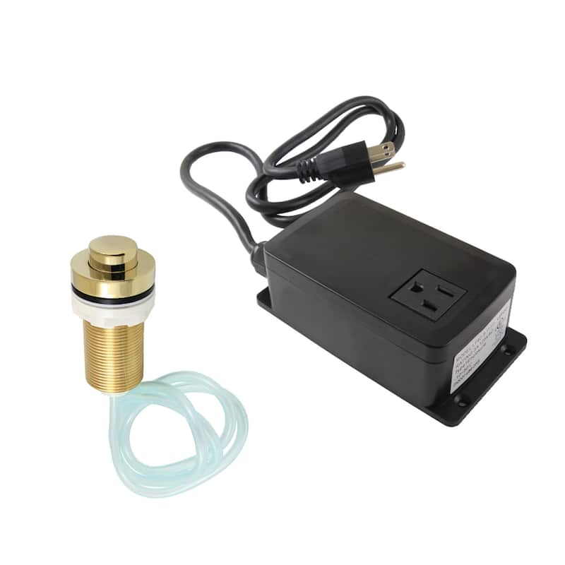 Gourmetier Single Outlet Garbage Disposal Air Switch Kit - Polished Brass