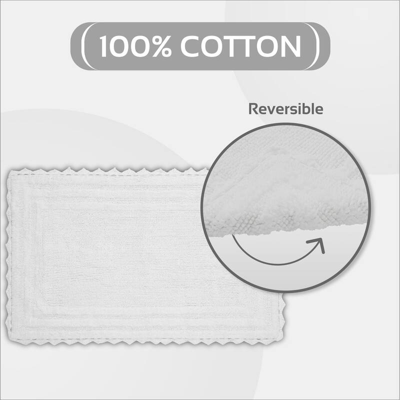 Better Trends Bath Rugs Set 100% Cotton Soft & Water Absorbent Tufted Bathroom Rug for Shower, Sink Bath Mats Lilly Crochet