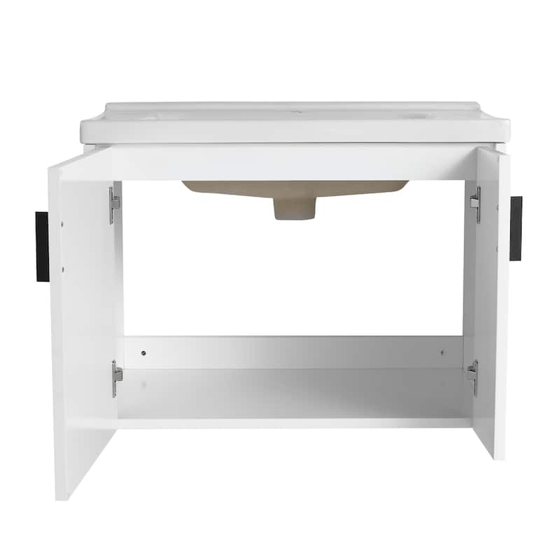 28" Floating Bathroom Vanity with Sink,Wall Mounted Bathroom Vanity with Soft Close Door