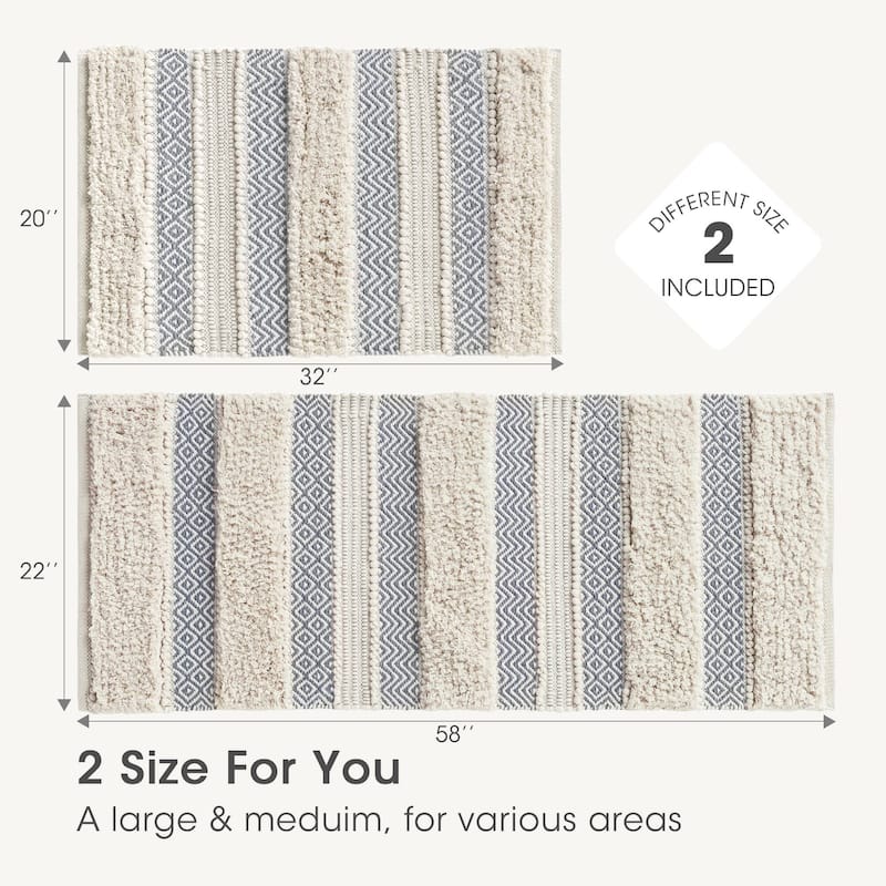 INK+IVY Asher Woven Texture Stripe Bath Rug