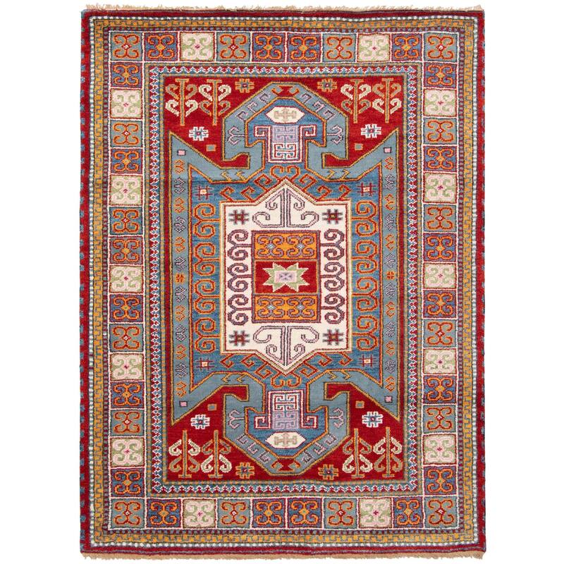 ECARPETGALLERY Hand-knotted Royal Kazak Red Wool Rug - 5'7 x 7'9 - Red - 5'7 x 7'9