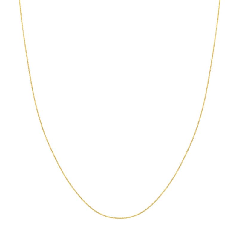 Curata 10k Yellow Gold 0.8mm Diamond Cut Cable Chain Necklace (Lobster)