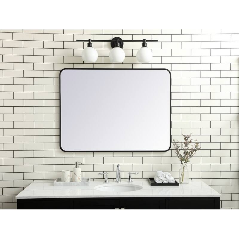 Ezra Soft Corner Metal Rectangular Mirror
