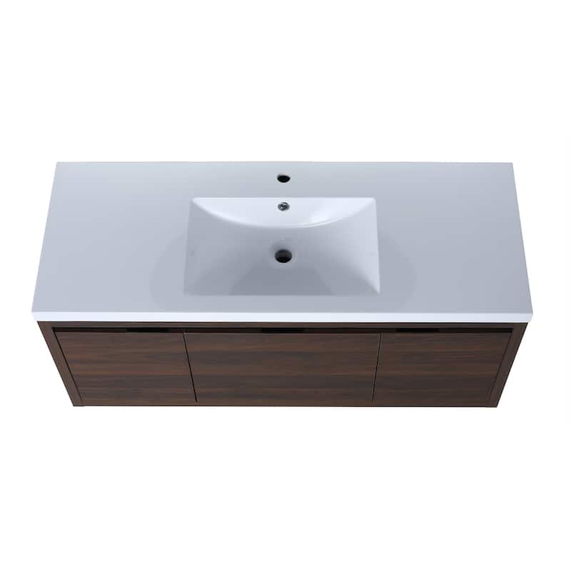 48 inch Bathroom Vanity with White Resin Top and Basin