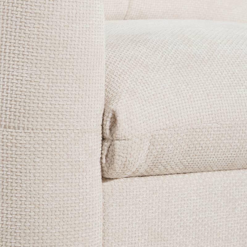 42" Wide Seat Chenille Armchair - Dual USB Ports, Pull-Line Tufted Design & High-Density Foam Cushion