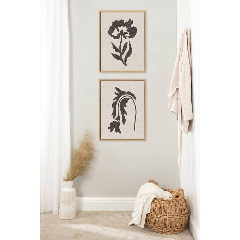 Kate and Laurel Sylvie Botanic2 Framed Canvas by Creative Bunch Studio