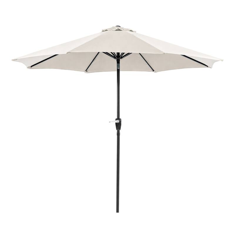 Wane 9-foot Steel Round Crank Market Umbrella by Furniture of America - Beige