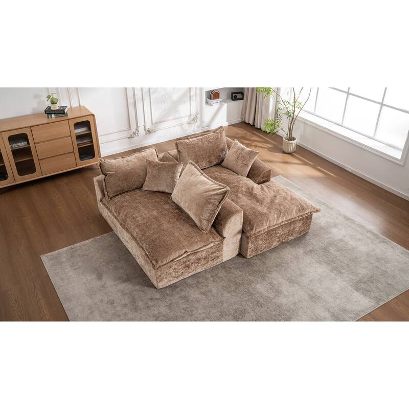 103" L-Shaped Cloud Sectional Sofa with Chaise, Upholstered Boneless Couches for Living Room, Modern Modular Chenille Sofa