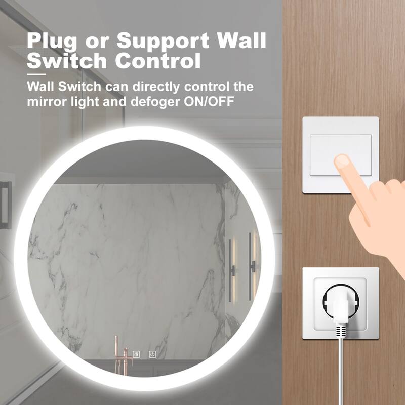 Frameless Bathroom Mirror Dimmable Touch