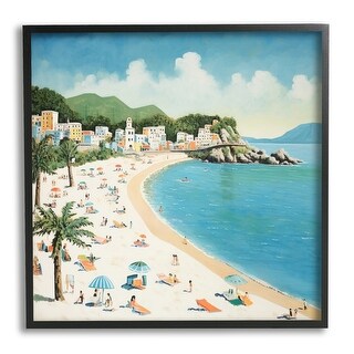Stupell Tropical Beach Goers Framed Giclee Art Design by Lazar Studio ...