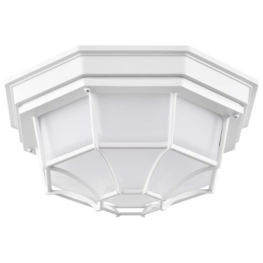 LED Spider Cage Fixture White Finish with Frosted Glass