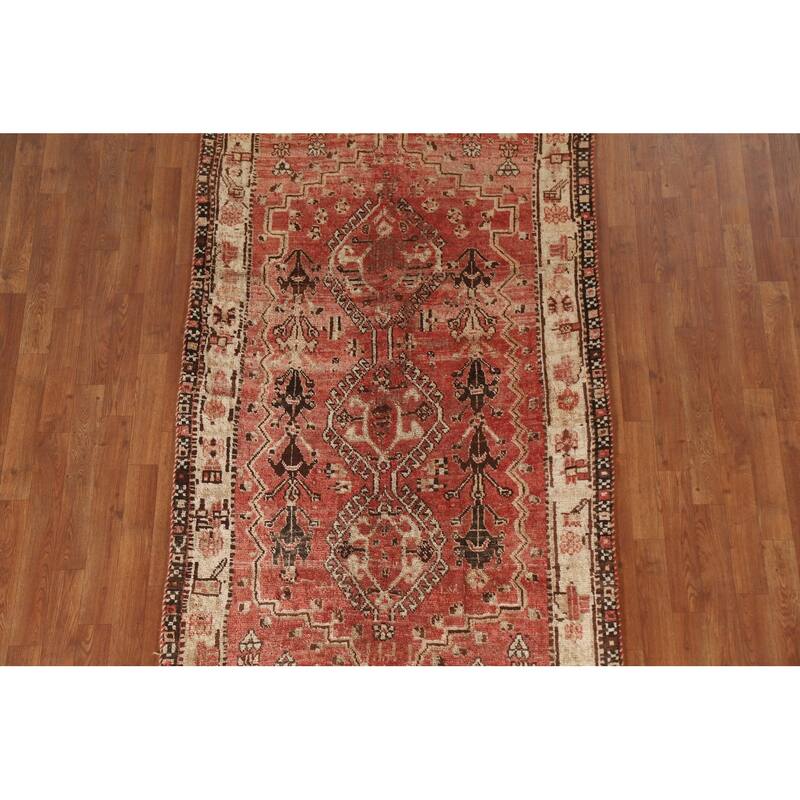 Qashqai Persian Antique Area Rug Handmade Wool Carpet - 4'0"x 7'0"