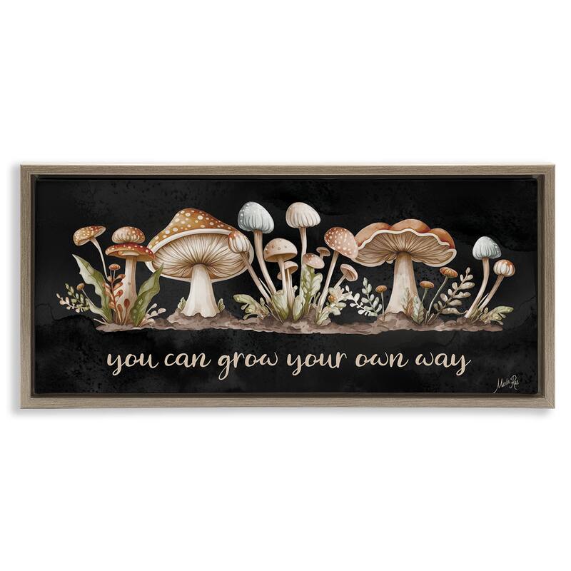 Stupell Grow Your Own Way Framed Floater Canvas Wall Art Design By Marla Rae - 25 x 11 - Brown