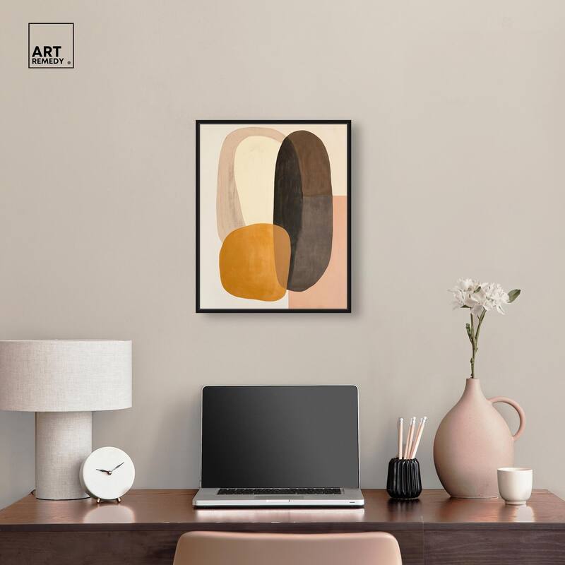 Burnt Ochre Orbit Canvas by Art Remedy