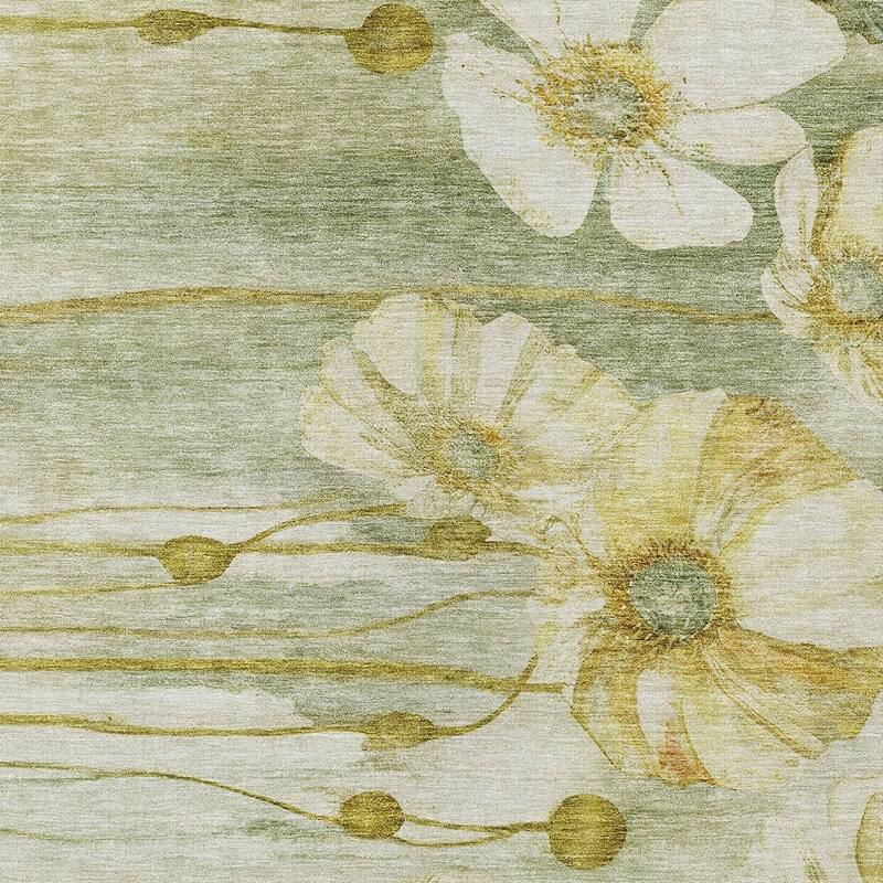 HomeRoots Floral Transitional Rectangle Outdoor Rug