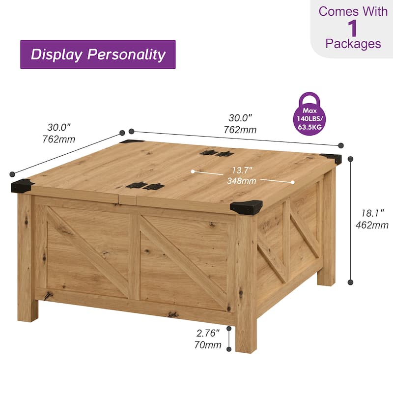 WAMPAT Modern Farmhouse Coffee Table