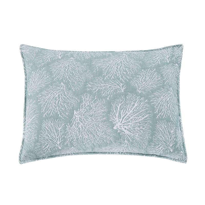 Coral Jaquard Reversible Quilt Set