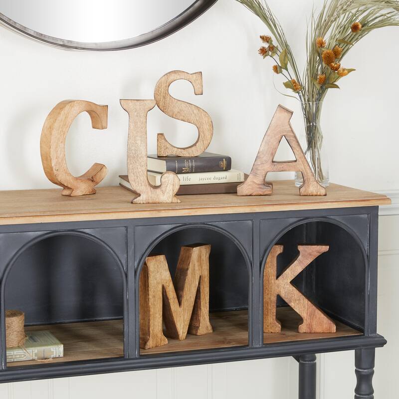 Mango Wood Decorative Sign - Set of 6 Brown - Roche River Decor