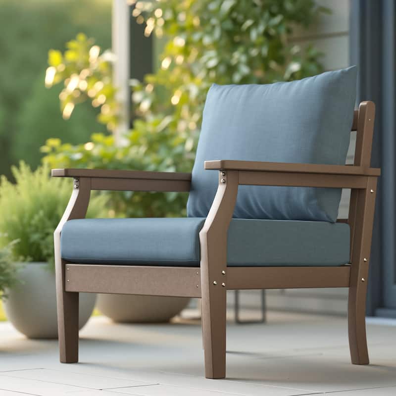 Kamas Outdoor Patio Club Chair - Tan Frame
