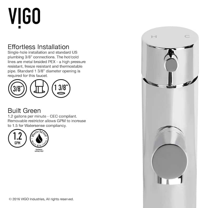 VIGO Noma 8" H Single Handle Single Hole Bathroom Faucet