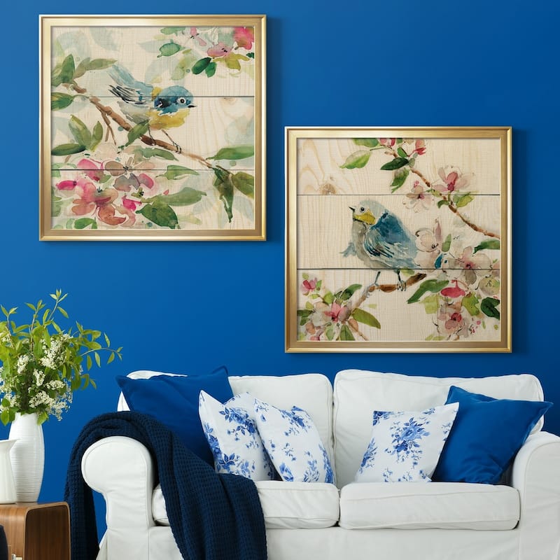 Birds and Blossoms I Premium Framed Canvas - Ready to Hang