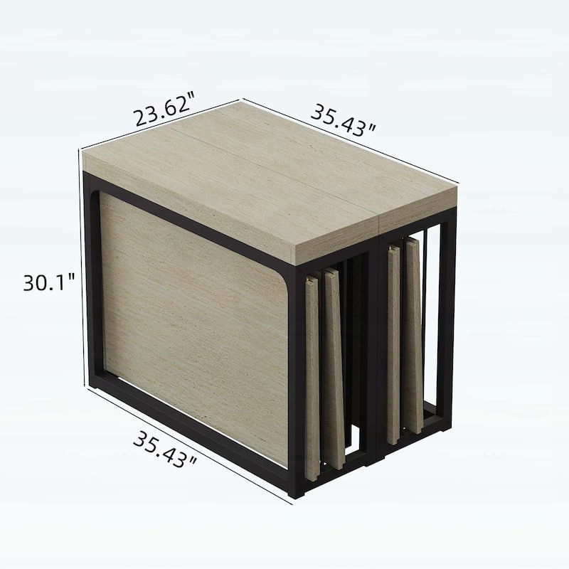 Space-Saving Wood Dining Table for Kitchen/Dining Room/Living Room